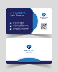 Modern Medical Doctor Visiting Card Template | Health Care Business Card Vector