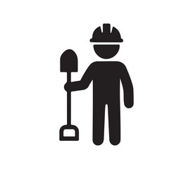 Construction Worker Icon Design silhouette