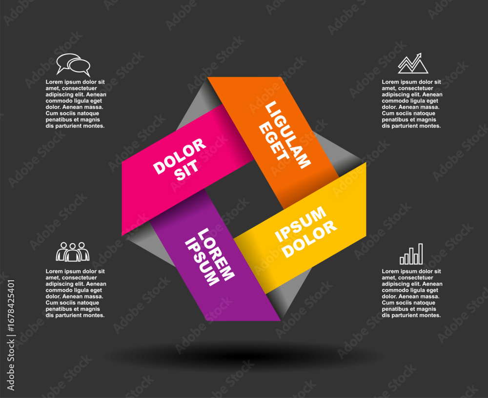 Poster infographic design template with place for your data. vector illustration.