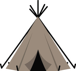Native american teepee tent vector illustration tribal dwelling shelter camping gear outdoor adventure icon isolated graphic vector © azad