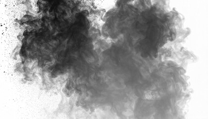 PNG black smoke forming a burst of vapor with flowing trails, perfect for abstract, mystical