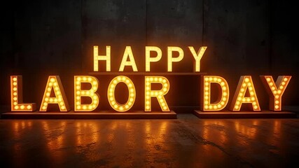 Celebrate Labor Day with bright marquee lights, honoring hard work and dedication.