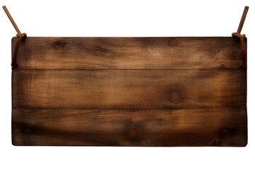 Brown wooden sign hardwood white background rectangle.