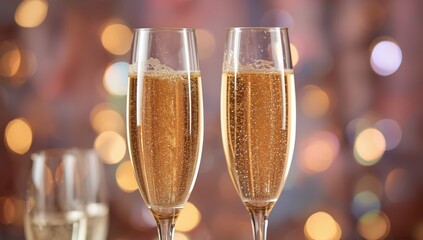 Toast to success with sparkling champagne flutes at a glamorous celebration event