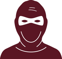 Burglar balaclava mask illustration cover identity disguise criminal bandit masked person face protection headwear vector