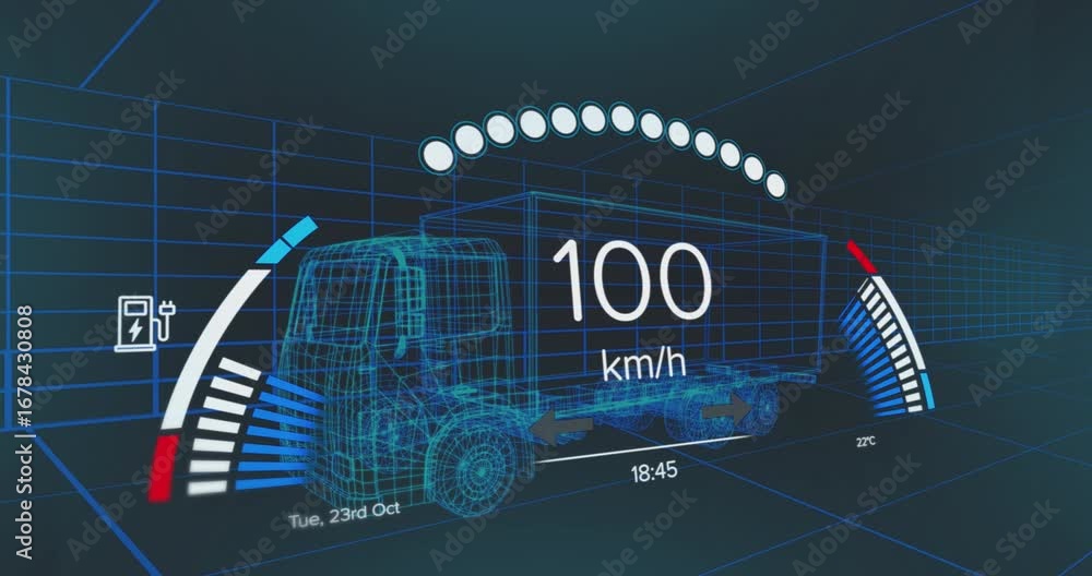 Poster animation of radar and exploding over car