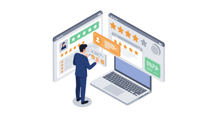 Isometric design of online customer review and feedback management system