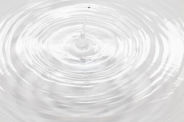 水面に落ちる水滴.