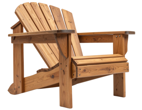 Folded Adirondack Chair Side Angle, Compact Storage Position, isolated