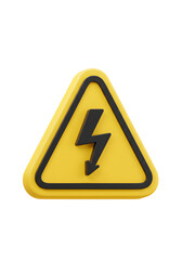 Safety warning sign with lightning bolt