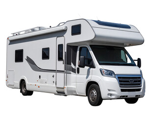  Luxury Class A Motorhome with Slide-Out, Three-Quarter View, isolated