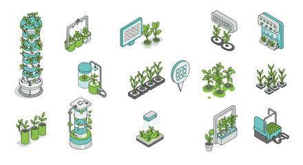 Innovative urban gardening techniques with isometric hydroponics and vertical gardens