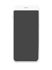White Smartphone with Blank Grey Screen Mockup
