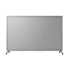 Grey Rectangular Digital Screen with Silver Frame on Transparent Background