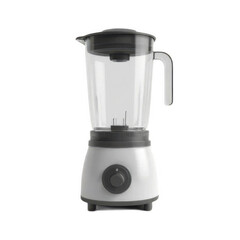 Gray and White Electric Blender with Transparent Jar on Transparent Background