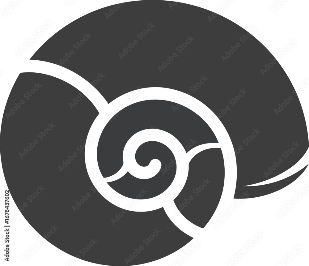 Poster elegant spiral shell icon simple minimalist vector graphic for nature and science themes vector