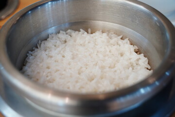 Freshly Cooked Korean Rice in Traditional Pot