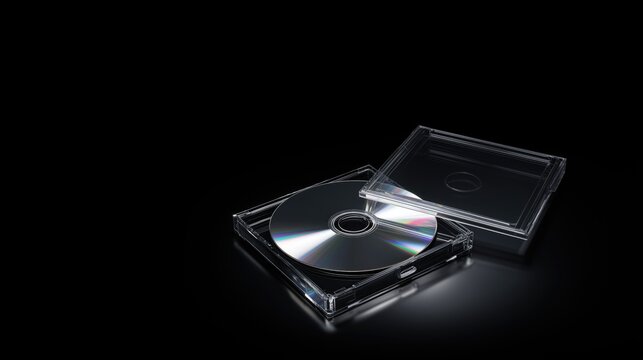 Business Growth and Digital Marketing with a Shiny CD in Transparent Case on Black