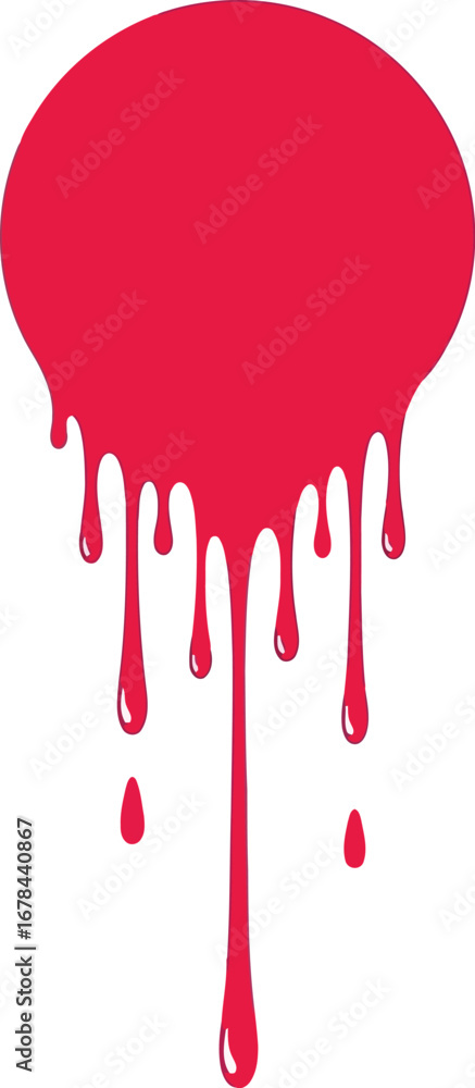 Poster abstract red circle dripping liquid paint splatter graphic design element vector