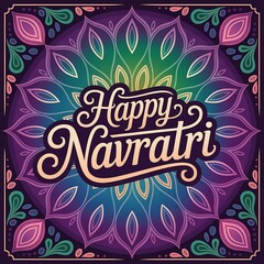 Fototapeta premium Chaitra Navratri is a Hindu festival celebrating nine days of devotion to Goddess Durga. Creative vector illustration design.