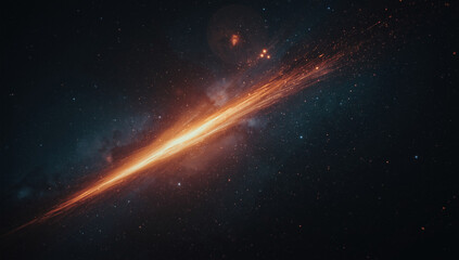 A vibrant cosmic stream of light and energy in the vast expanse of space.