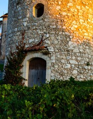 Old stone tower with a doorway