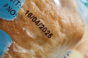 Expiration date marked on bread packaged