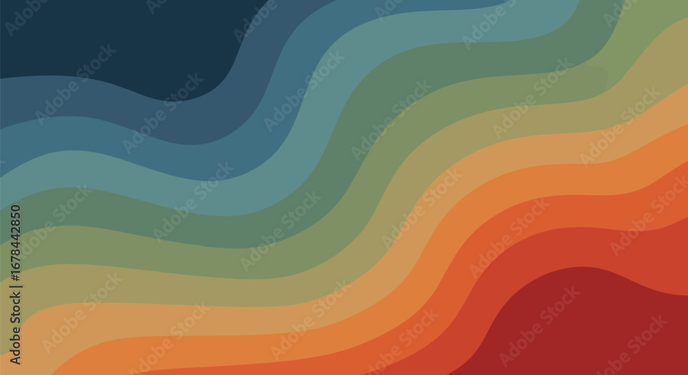 Poster vibrant abstract wave gradient background smooth color flow modern design vector