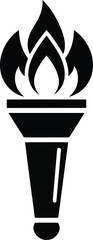 Classic torch icon burning bright symbolizing inspiration knowledge and guidance vector