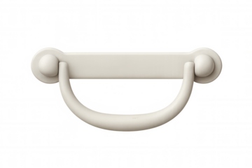 White drawer handle isolated on transparent background, ideal for interior design and furniture projects