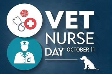 Celebrating national vet nurse day on october eleventh on transparent background