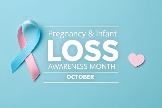 Pregnancy and infant loss awareness month in october on transparent background