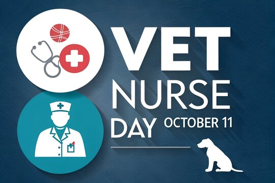 Celebrating national vet nurse day on october eleventh on transparent background