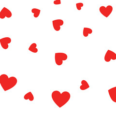 Red Heart Pattern on White Background Decorative Theme with Love and Passion Suitable for Valentines Day Projects