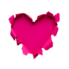 Png 3d illustration of pink heart shape torn paper isolated on transparent background for valentines day transparent background
