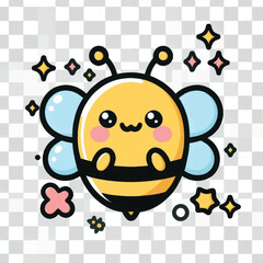 Adorable Cartoon Bee Illustration.