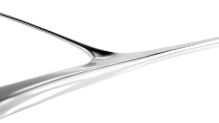 Abstract Silver Metallic Texture with Smooth Curves and Geometric Shapes