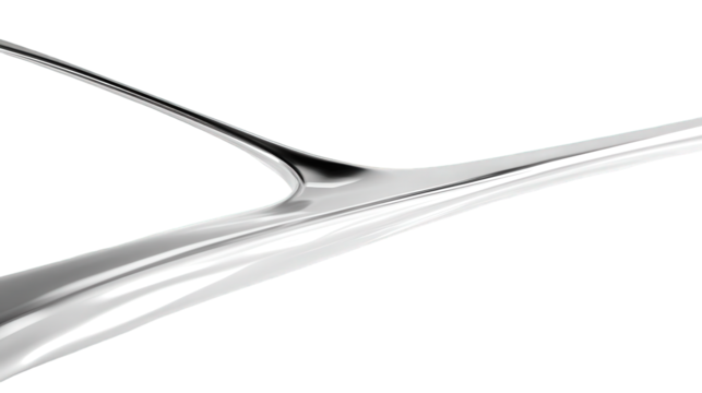 Abstract Silver Metallic Texture with Smooth Curves and Geometric Shapes