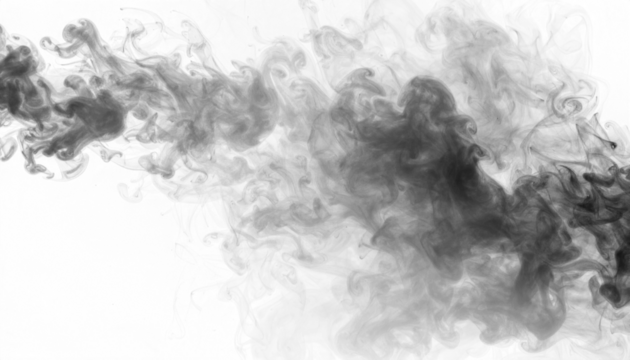 PNG black smoke floating sideways in slow motion, perfect for calm, balance, and gentle themes