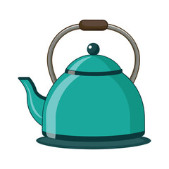 Obraz premium Electric kettle with handle isolated white background vector illustration