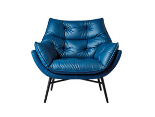 Png 3d illustration of elegant blue armchair with a modern design isolated on transparent background transparent background