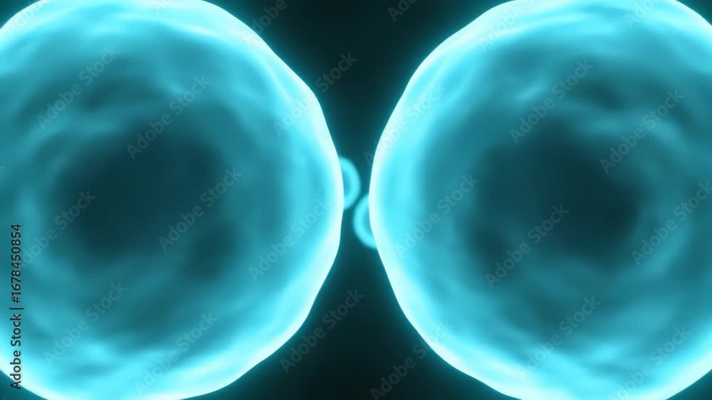 Poster Abstract animation shows pulsating blue orbs glowing softly on a dark background, creating a mysterious and ethereal atmosphere.