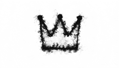 PNG black smoke shaping a smoke crown with smooth vapor points, perfect for abstract