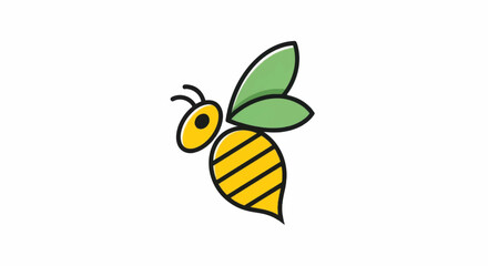 Cute cartoon bee illustration flying insect graphic design.