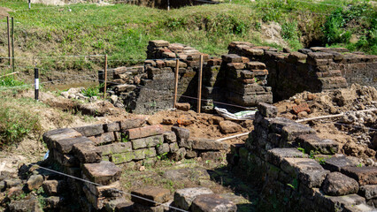 Fototapeta premium The excavation of Tondowongso temple. This historical site is estimated to date from the 11th or 12th century and is located in Kediri, East Java.