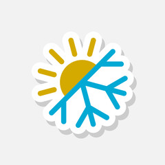 Thermal insulation icon sticker isolated on gray background