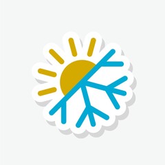 Thermal insulation icon sticker isolated on gray background