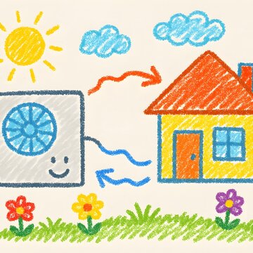 Heat pump child drawing (W&auml;rmepumpe)