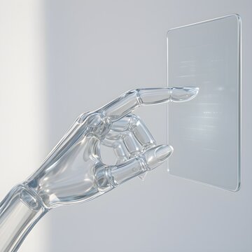 Futuristic Touch &ndash; Transparent Robotic Hand Touches Interface with Finger Tip