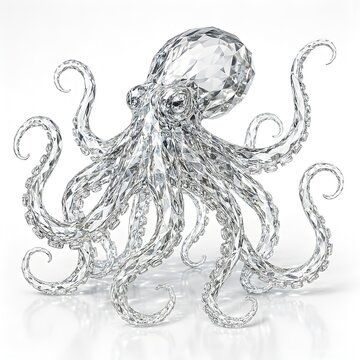 Transparent glass octopus